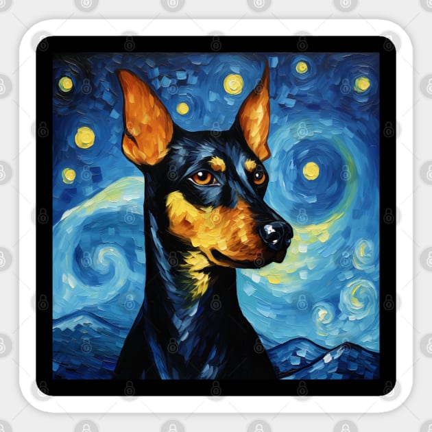 German Pinscher portrait Sticker by NatashaCuteShop